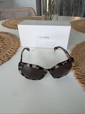 Prada Tortoiseshell Frame Sunglasses with Dark Brown Lenses